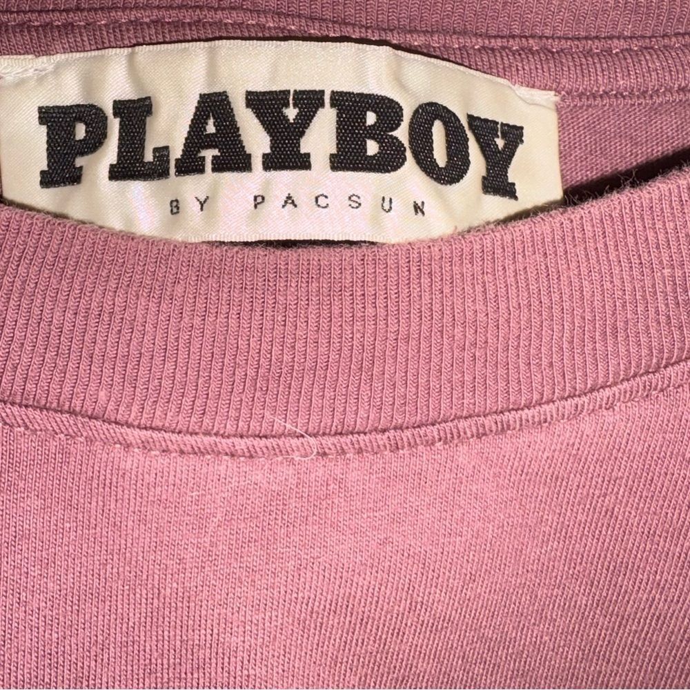 Playboy Y2K Burgundy Tee with Iconic White Logo - Picture 8 of 9